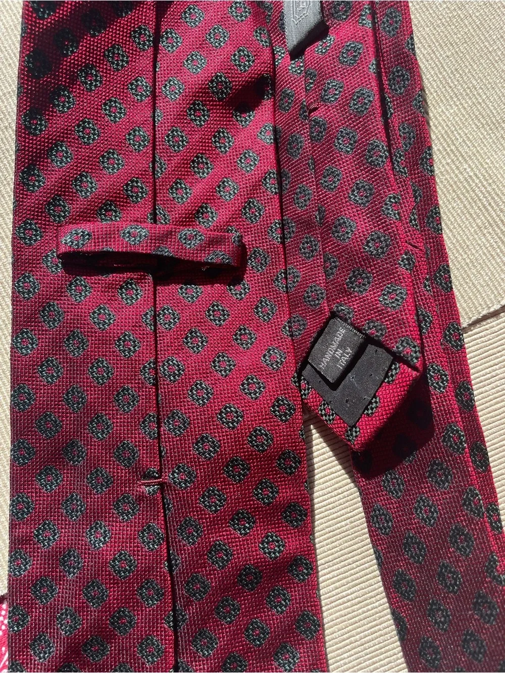 Two Coach Silk Tie Handmade Italy Red & Dark Red 4” Width